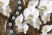 Fotobehang Floral Orchids Design | XXL - 312cm x 219cm | 130g/m2 Vlies