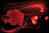 Fotobehang Heart Rose Abstract | XXL - 312cm x 219cm | 130g/m2 Vlies