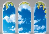 Fotobehang Sky Blue Pillars Arches | XXL - 312cm x 219cm | 130g/m2 Vlies