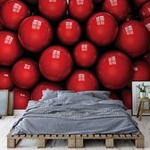 Papier peint 3D Red Balls | VEA - 206 cm x 275 cm | Polaire 130gr / m2