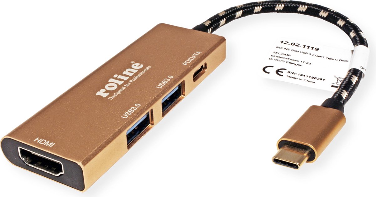 ROLINE Câble de chargement USB2.0 Y - Splitter, Type C vers 2x C