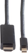ROLINE 11.04.5795 adaptateur de câble vidéo 1 m Mini DisplayPort Zwart