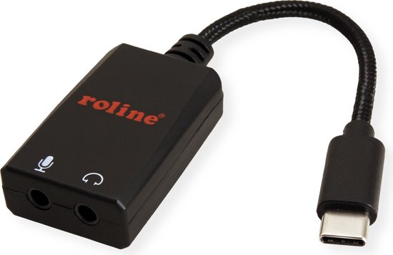 ROLINE Adaptateur USB Type C - 2x audio 3,5 mm, Male/Femelle, 0 m