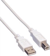 VALUE USB 2.0 Kabel, type A-B, Type A-B, wit, 3 m