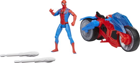 Foto: Marvel spider man hero figuur en voertuig