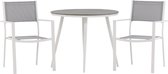Break tuinmeubelset tafel 90x90cm, 2 stoelen Copacabana, grijs,grijs.