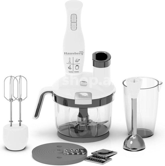 Set mélangeur à main 5 en 1 Premium - Ensemble mélangeur avec robot  culinaire 