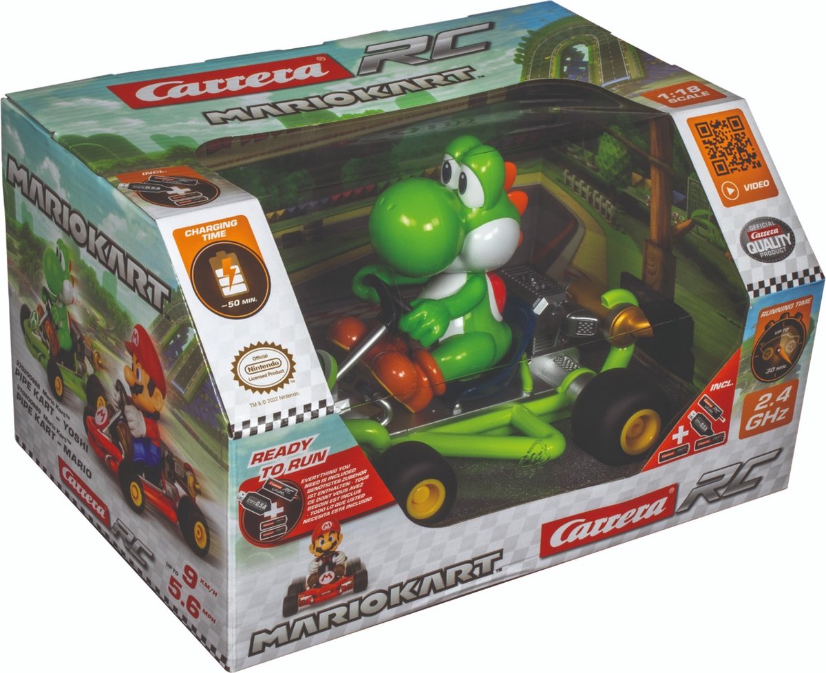 Carrera RC voertuig Auto - RC Mario Kart™ - Pipe Kart - Yoshi - 2,4GHz RC Model Kant en Klaar - Carrera Bestuurbare Auto — afbeelding 6