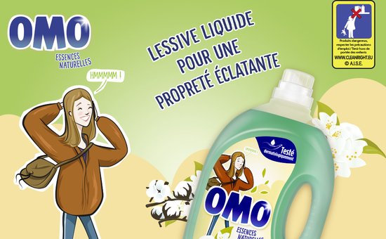 Omo Lessive Liquide Jasmin & Fleur de Coton 27 sc 1350 ml