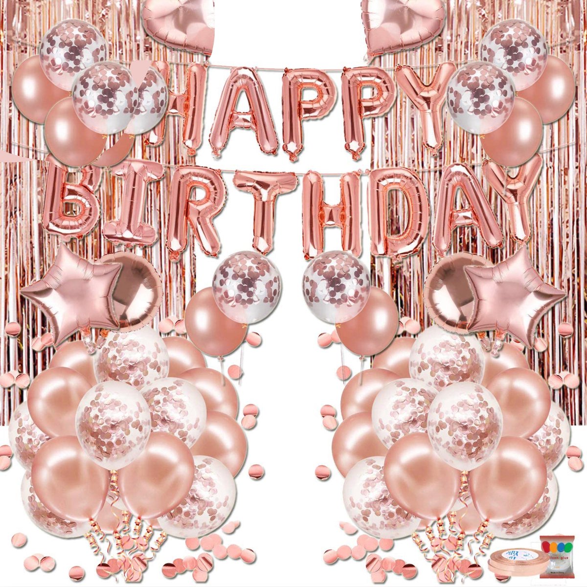 Happy Goods Verjaardag Versiering - 79 stuks - Happy Birthday Slinger - Rose Goud - Ballonnen - Verjaardag Decoratie - Happy Goods®