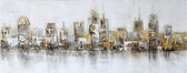 Schilderij - Handgeschilderd - Skyline 6, 150x60cm