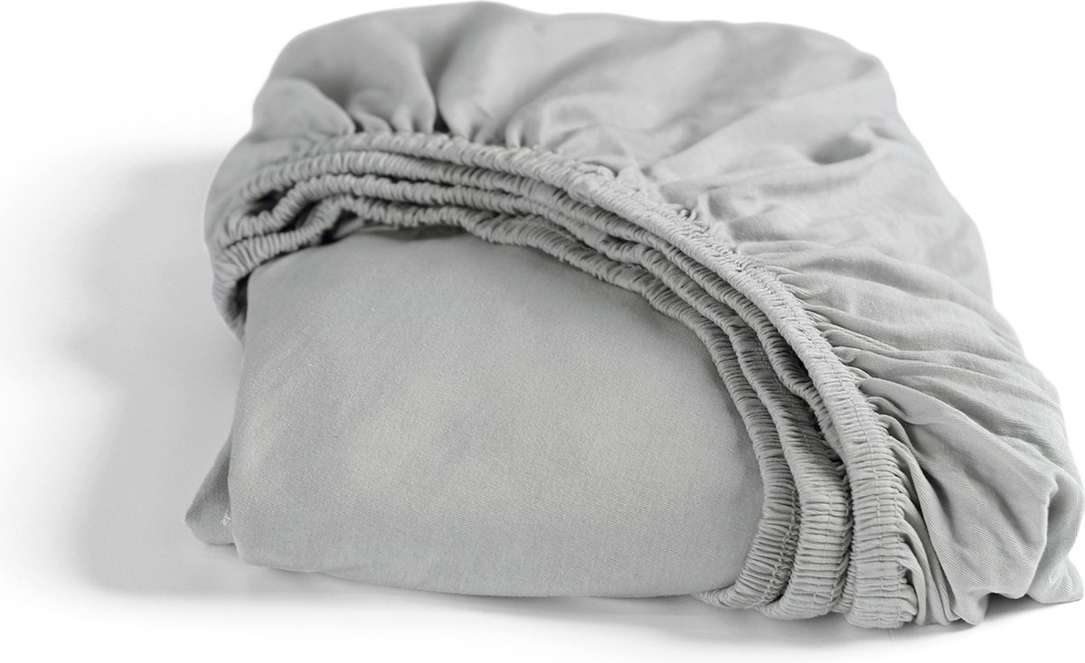 Cinderella - Hoeslaken (tot 35 cm) - Double Jersey - 180x200/210 - Lichtgrijs