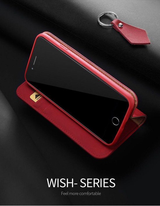 Dux Ducis Wish Book Case - Geschikt voor iPhone SE (2022/2020), iPhone 8 / 7 Hoesje - Rood - Dux Ducis