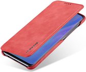 Huawei P30 Lite Portemonnee Bookcase Hoesje met Kaarthouder Rood