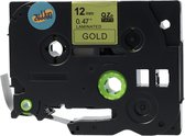Dappaz - Compatible Brother Label Tape TZe-831 - Zwart op Goud - 12 mm x 8 m - TZe831 Labeltape 1 stuk