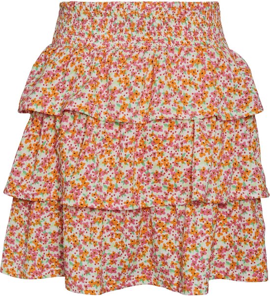 PIECES Pcnya HW Midi Skirt BC Gonna, Bianco Brillante/AOP: Pois, Large Donna