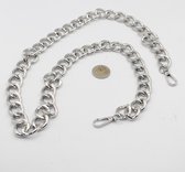 100 cm lange ketting met Sluitingen (1 ring is 19.5mm lang-en 7mm hoog),accessoire voor handgemaakte tas, schoudertasketting, portemonnee, handtas, enz. kleur ZILVER