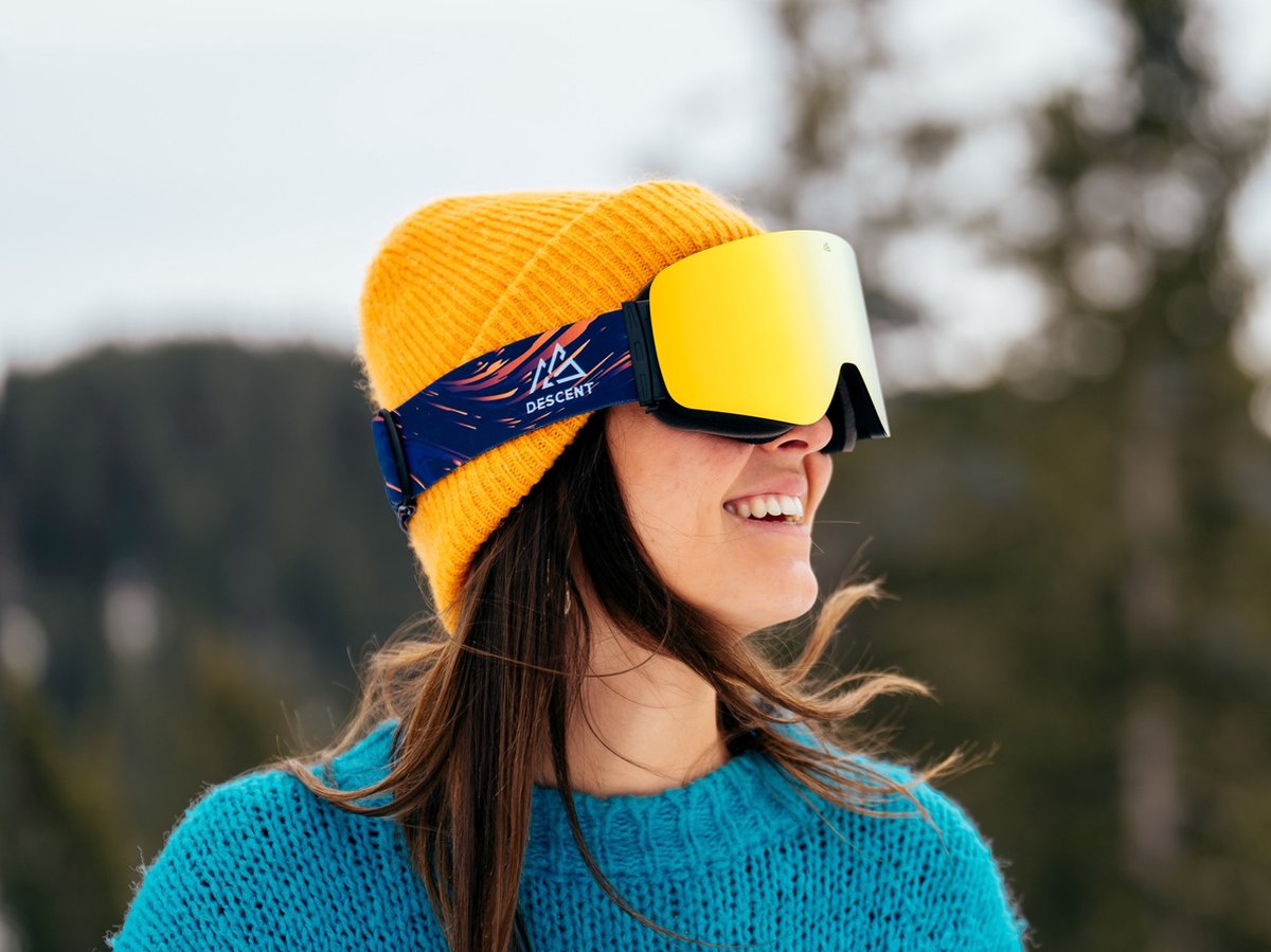 DESCENT Goggle | The Explorer [Yellow / orange] - Skibril met magnetisch verwisselbare lens, hard case & extra lens