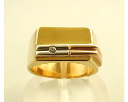Gouden fantasie ring met diamant