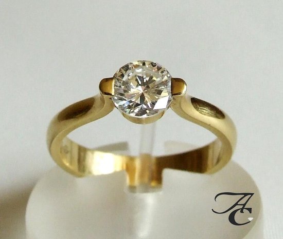Gouden ring met solitair briljant | bol.com