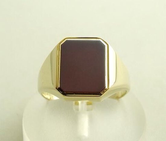 Gouden zegelring met paarse lagensteen | bol.com