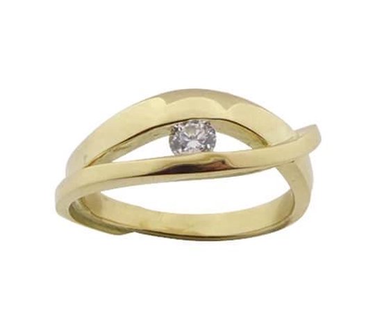 in de buurt Giet betaling Geel gouden ring met wit diamant | bol.com