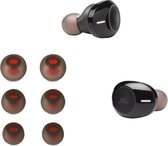 kwmobile 6x cover voor in-ear oortjes geschikt voor JBL Tune 120TWS / T125TWS - Vervangende oordopjes van siliconen in zwart - 3 maten