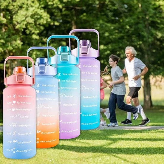 Life Bottle Bouteille d'eau de 3,8 l avec couvercle à paille et couvercle à  bec verseur – Pichet à eau étanche – Grande bouteille d'eau avec marqueur