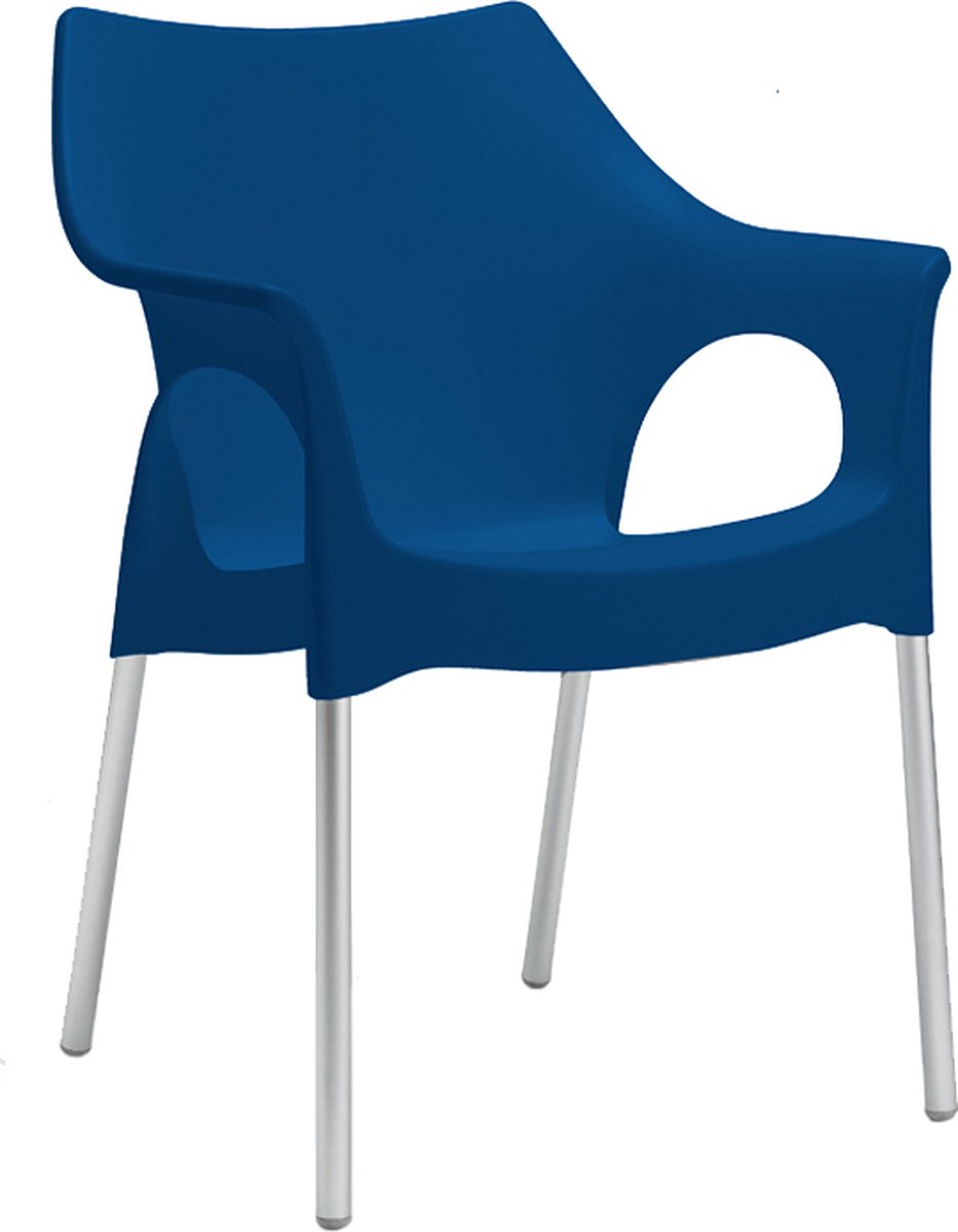 S•CAB OLA designstoel kantinestoel, bijzetstoel, tuinstoel. Italiaans design voor binnen en buiten! Verpakt per 4 stuks,. Kleur blauw!