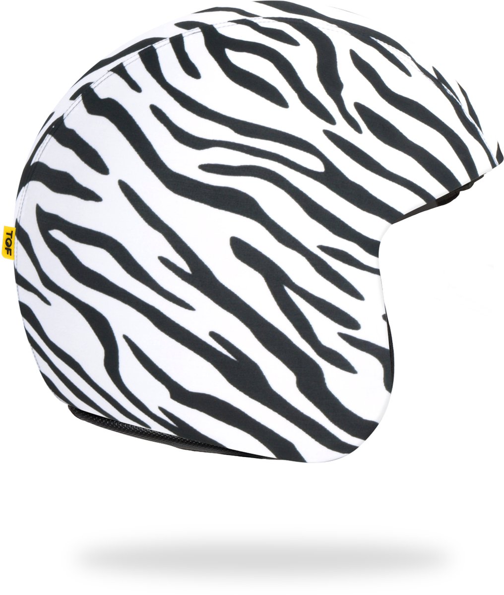 TOF SKIN - Zebra - losse Skin - LET OP: Past alleen op een TOF BASE HELM (Scooter helm - Brommer helm - Motor helm - Jethelm - Fashionhelm - Retro helm)