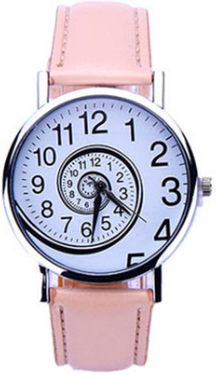 Hidzo Horloge Swirl Ø 37 mm - Creme - Kunstleer