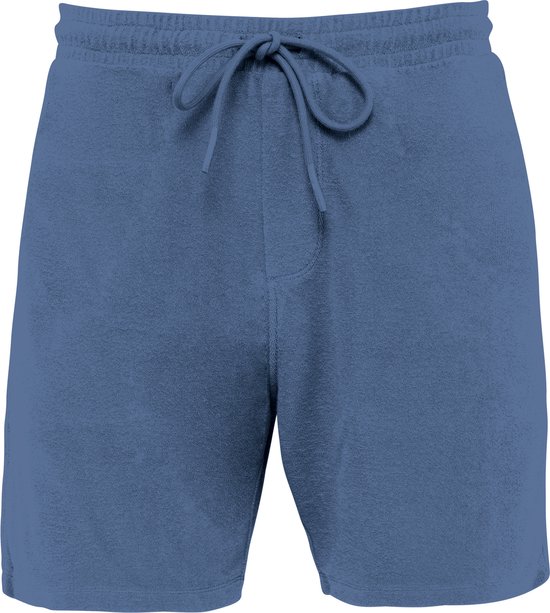 Biologische herenshort korte broek Terry Towel Riviera Blue - S