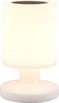 LED Tafellamp op Zonne-energie - Solar Tafellamp - Trion Silvin - USB Oplaadbaar - Warm Wit 3000K - Spatwaterdicht IP44 - Rond - Wit