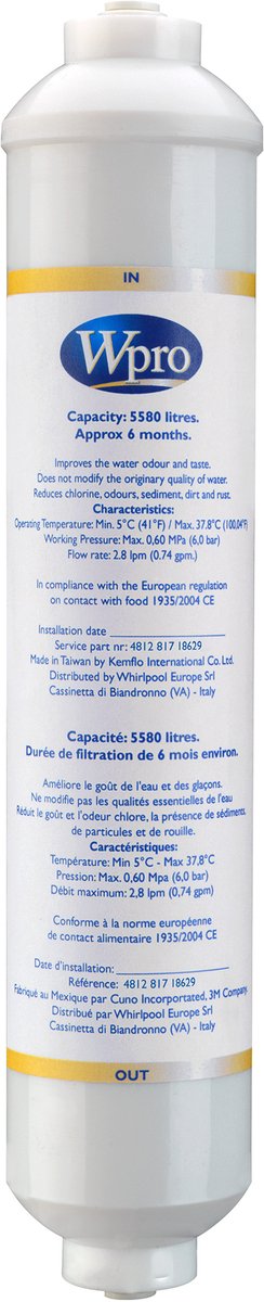 Wpro USC100 Waterfilter vervangingspatroon - Samsung (EF9603/WSF100) - LG (BL9808/BL9303) - General Electric (GXRTQR)