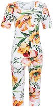 Oranje bloemen pyjama Ringella - Wit - Maat - 40