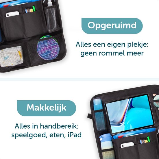 ForDig Universele Auto Organizer met Tablet Houder - Zwart - 2 Stuks