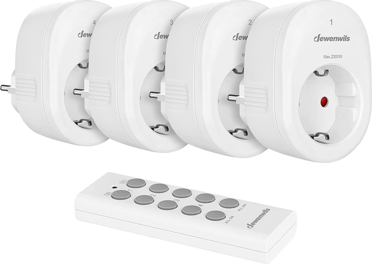 DEWENWILS Draadloze stopcontacten met afstandsbediening, 2300 W