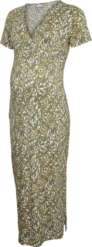 MAMALICIOUS Mlpilar Mari Tess S/S Jrs Abk Dress 2f A, Kelly Green/Aop: bloemen, M