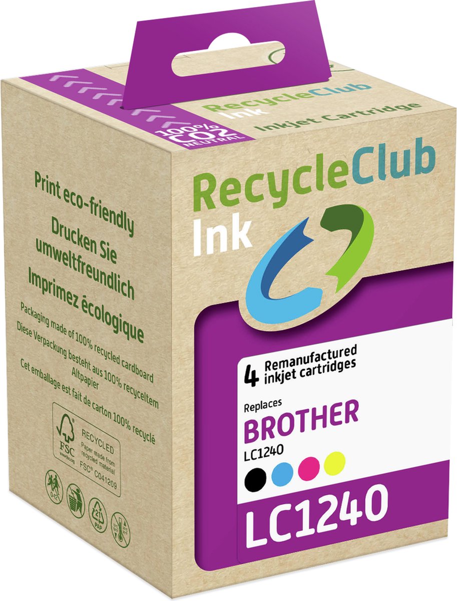 RecycleClub Cartridge compatibel met Brother LC-1240 Multipack K10351RC
