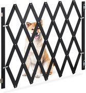 Barrière pour chien extensible Relaxdays - bambou - barrière d'escalier pour chien - barrière de sécurité noire