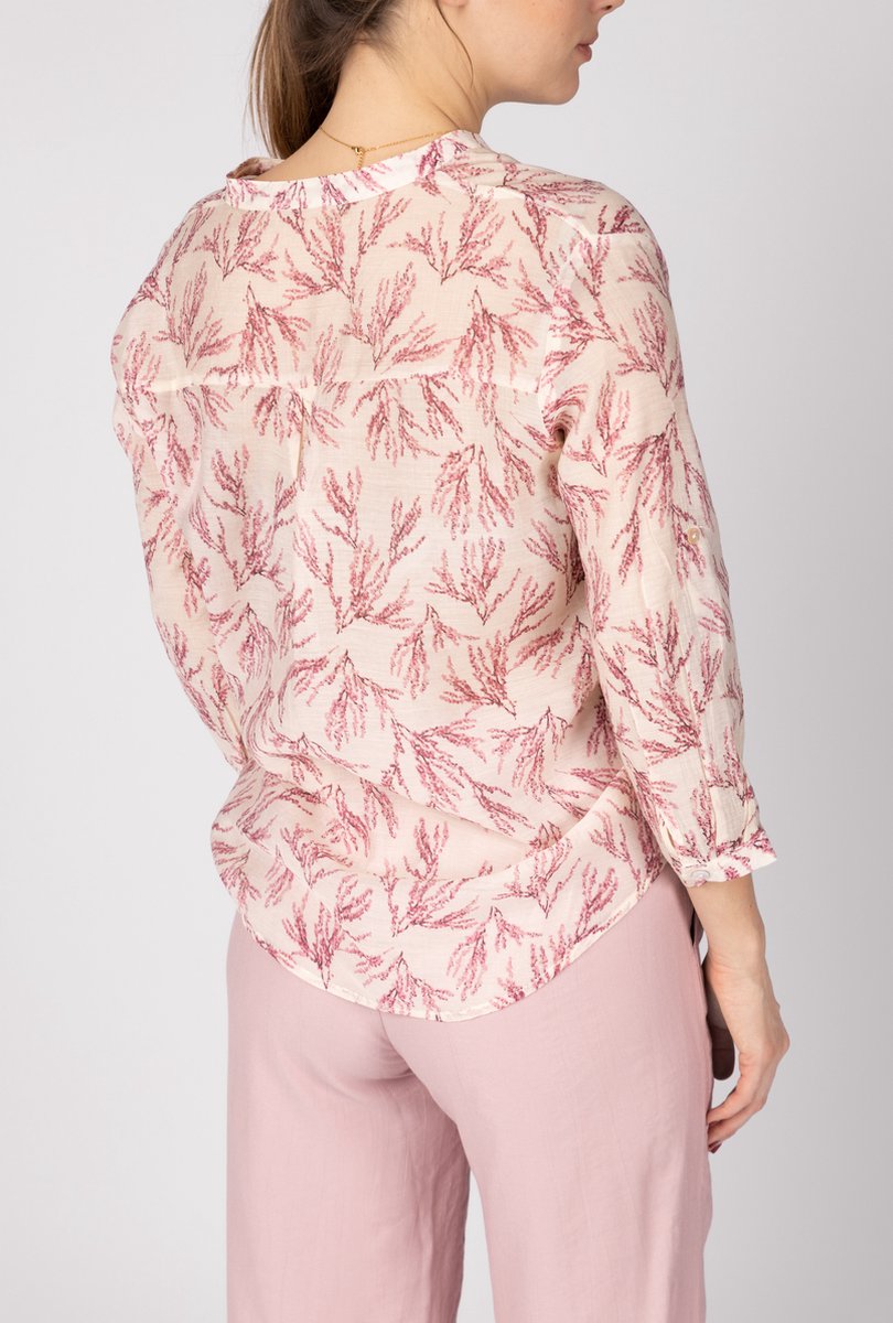 Wearable Stories Daisy shirt Ecru Pink Flowers - Maat S