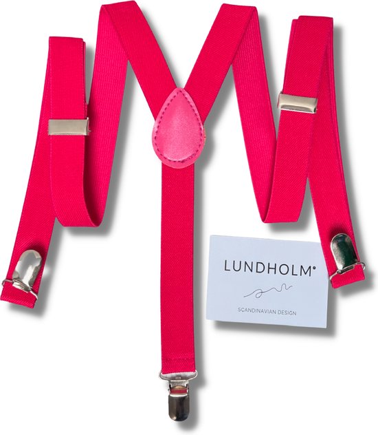 Lundholm Bretels heren dames unisex roze - neon fel roze accessoires outfit - stevig en verstelbare bretels | Scandinavisch design - Køge serie