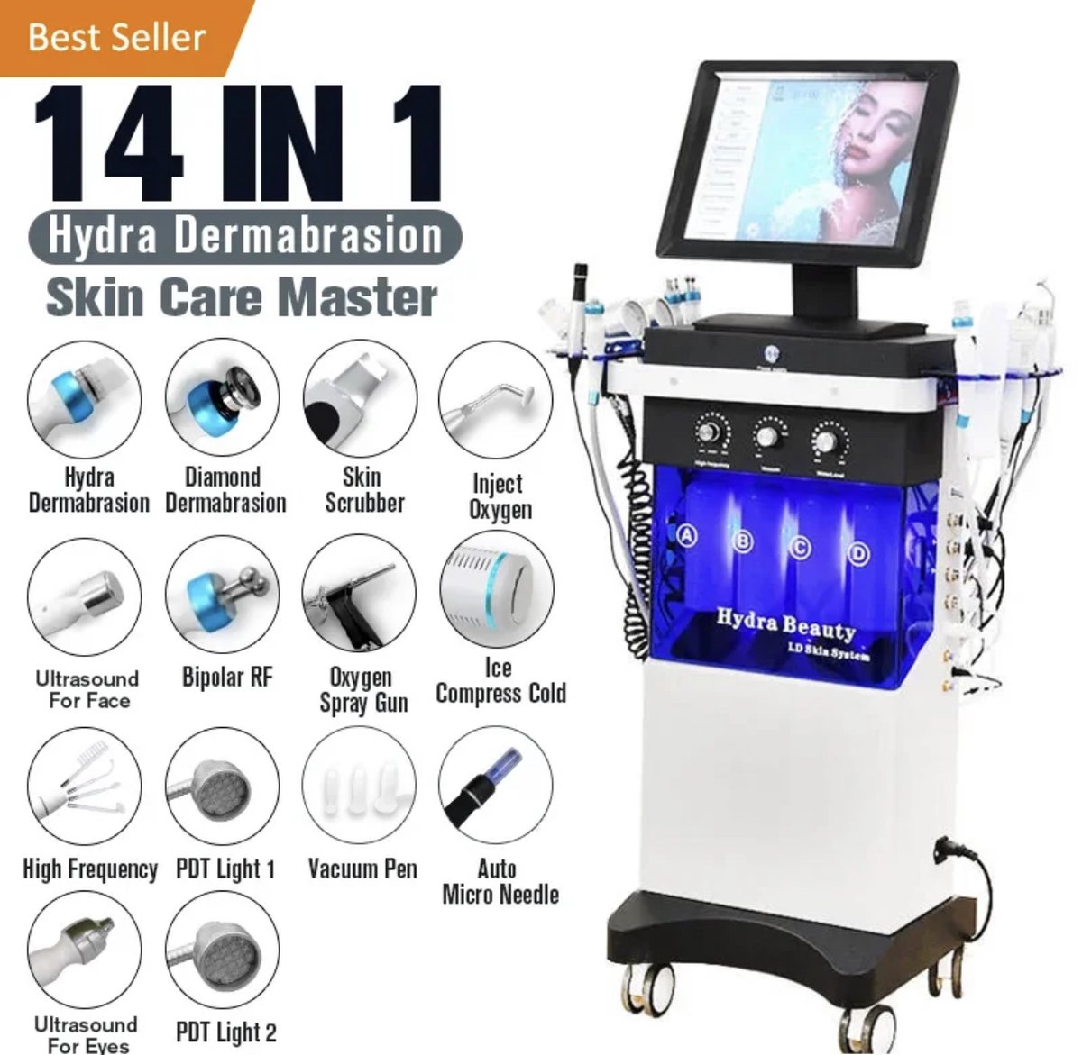 Goedkoopste Luxmeds 14 in 1 HydraFacial Professional Machine