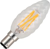 SPL LED Filament Kaarslamp Gedraaid - 4W / DIMBAAR Bajonetfitting Ba15d