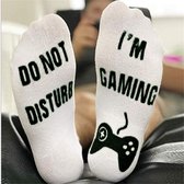 Game sokken met tekst "Do not disturb, I'm gaming" - Wit - Maat 38-42 - Cadeau voor gamers