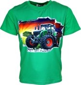 S&C Shirtje Tractor zon groen Kids & Kind Jongens Groen - Maat: 86/92