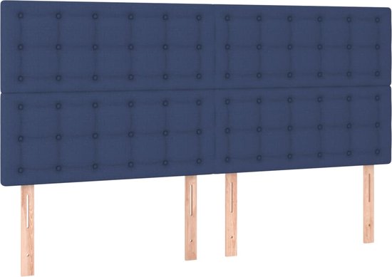 vidaXL - Sommier tapissier - avec - matelas - tissu - bleu - 160x200 - cm