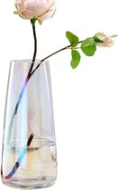 Vaas van helder glas, in stijl iriserend kristal, decoratieve vaas, bloemenbloem, plantencontainer voor thuiskantoor, decoratie, cadeau voor bruiloft, housewarming party