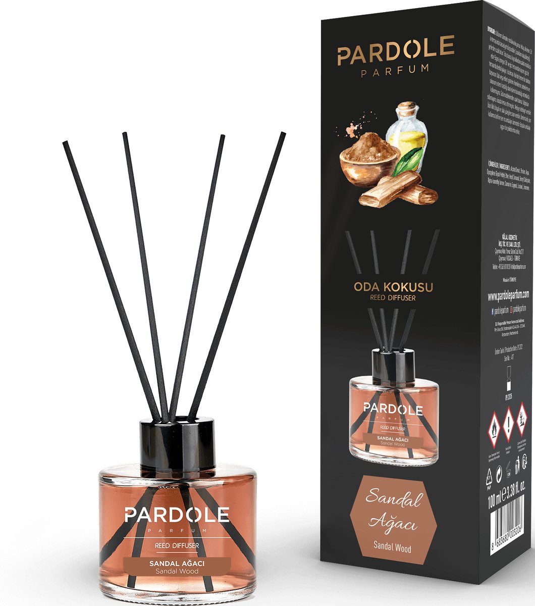 Pardole Sandal Wood Geurstokjes - Huisparfum - Huisgeur 100ML - Pardole Parfum
