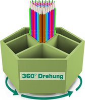 Bureau-organizer, kleurpotlodenhouder met 7 vakken, organizer voor schoolbenodigdheden en opslag voor pennen, kleurpotloden, markers en knutselbenodigdheden (groen)